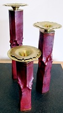 431D-Raspberry Patina with brass dish